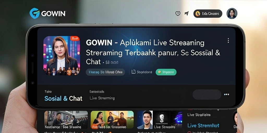 Antarmuka GOWIN yang intuitif dan menarik saat Live Streaming.