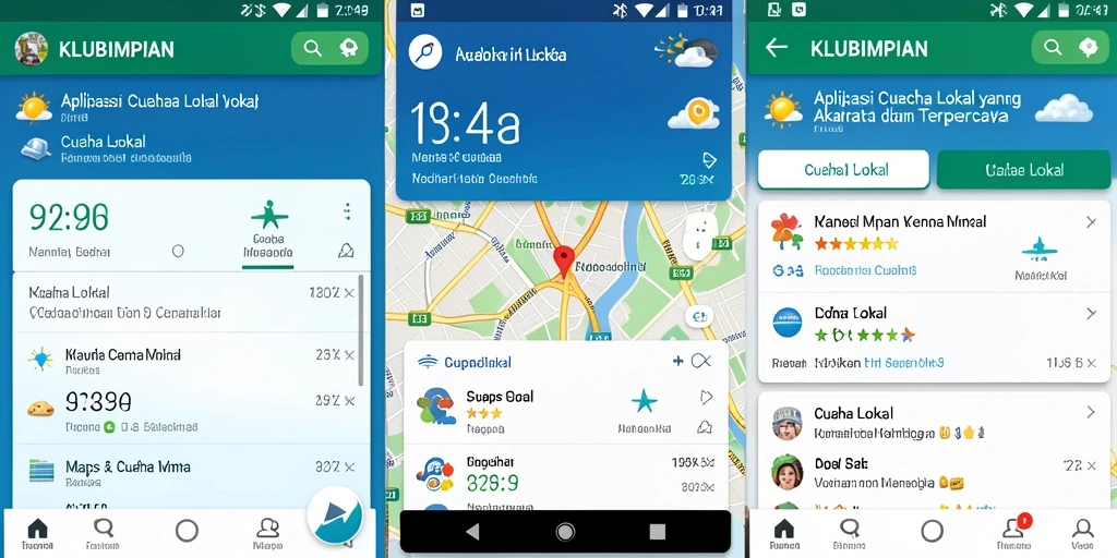 Antarmuka aplikasi KLUBIMPIAN menampilkan data cuaca yang informatif dan mudah dipahami.