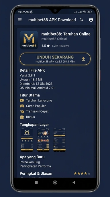 Tampilan halaman APK multibet88