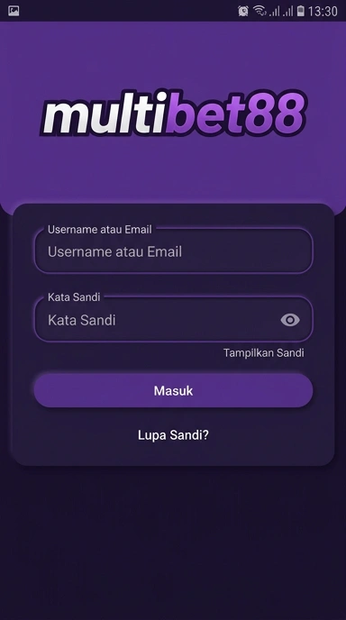 Tampilan halaman login multibet88
